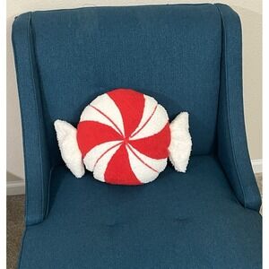 Christmas Themed Peppermint Candy Toss Pillow